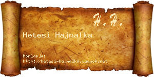 Hetesi Hajnalka névjegykártya
